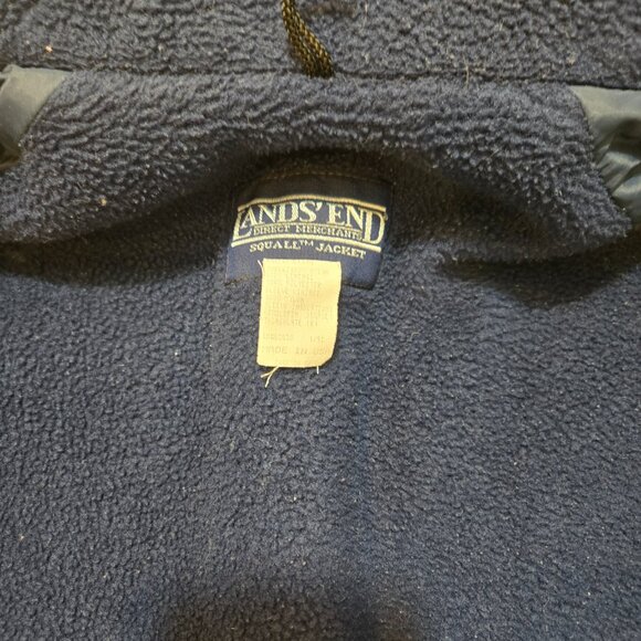 ★💗Lands' End  White & Navy Fleece Lined 1990s Vintage Classic Winter Jacket - Picture 4 of 8
